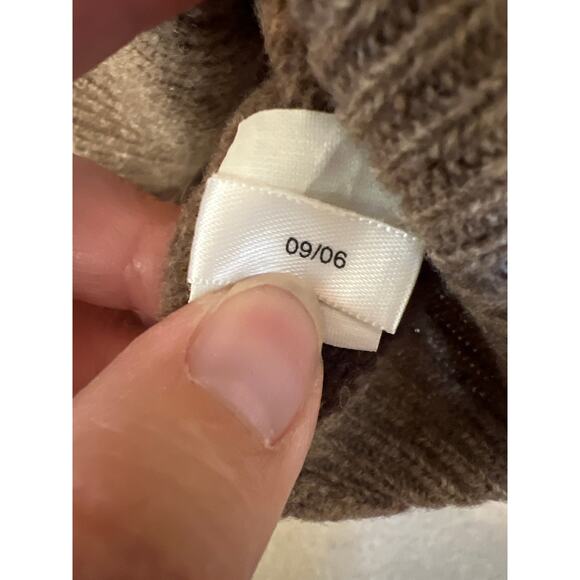 Express Mens Lambs Wool Tan & Black Striped Crewneck Sweater Size XL Vintage Y2K - Picture 6 of 6